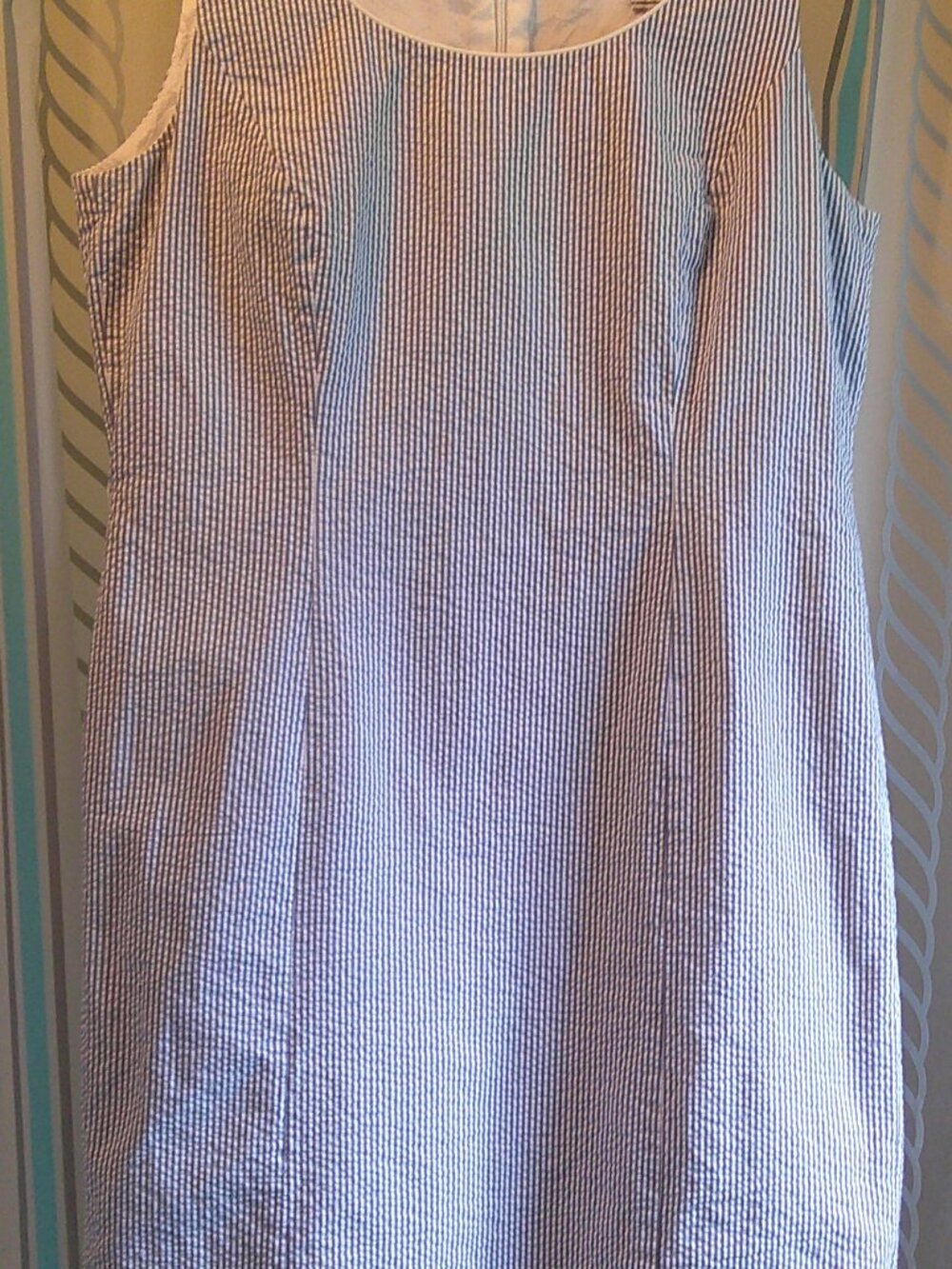 "Tahari" Arthur S Levine Sleeveless Seersucker SHIFT DRESS Woman Sz 14